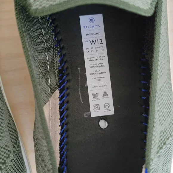 Rothy’s Women's The Original Safari Print Olive Green Slip On Casual Sneaker 12 - Picture 4 of 16